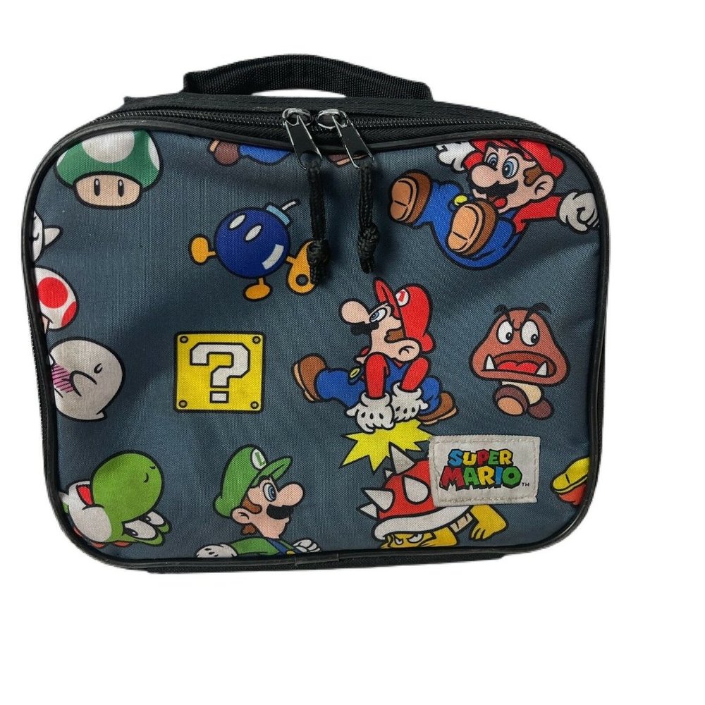 Super Mario Lunch Box Gray and Black